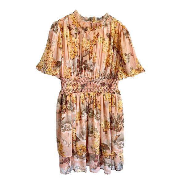 Anthropologie Amaranth Puff-Sleeved Mini Dress Small Pink NWT - Picture 2 of 8